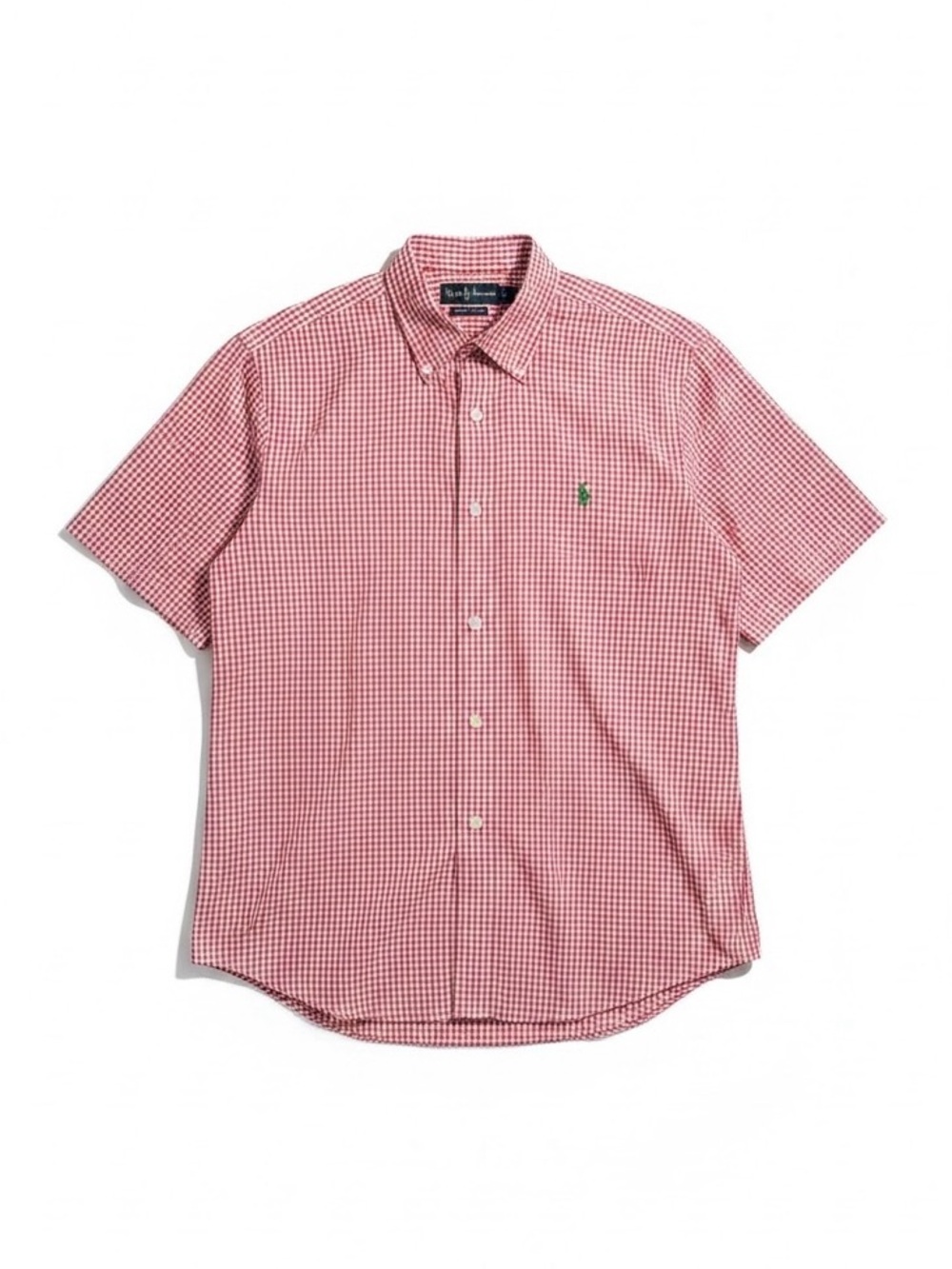 Ralph Lauren Classic Fit Gingham Embroidered Pony Logo Shortsleeve Button Up XL